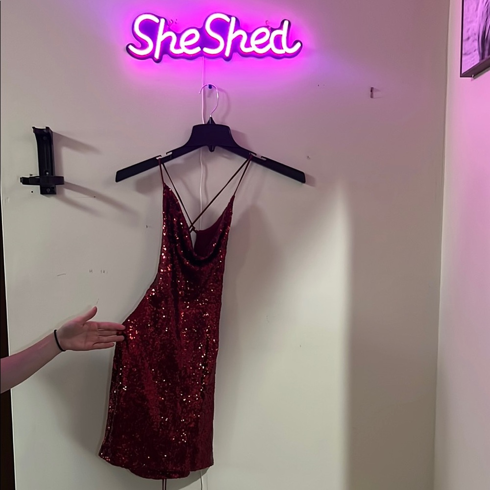 Red Sequin Dress